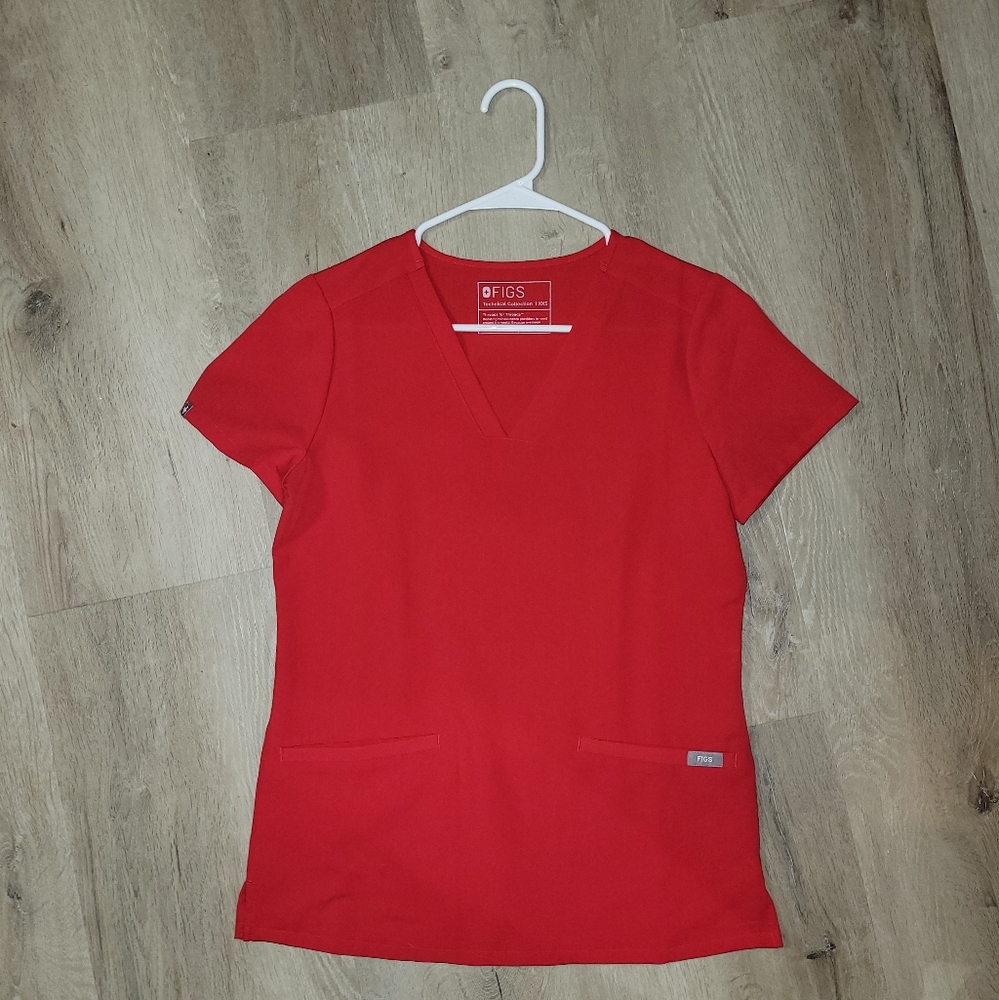Figs Casma Top Size Xxs Pop Red